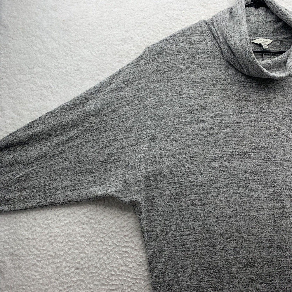 Lucky Brand Sweater Womens Large Heather Gray Relaxed Cowl Neck Soft Thin Preppy - Picture 4 of 16